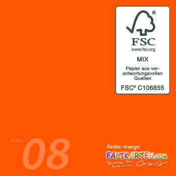 Doppelkarte - Faltkarte 15x15cm, 240g/m² in orange